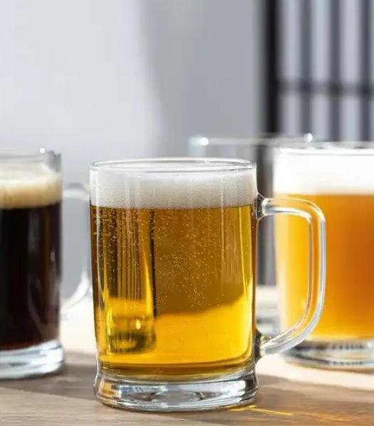 CHOPE À BIÈRE 500 ML AVEC POIGNÉE EN VERRE ÉPAIS